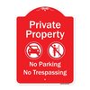 Signmission Private Property No Parking Or Trespassing W/ s Heavy-Gauge Aluminum Sign, 24" x 18", RW-1824-9916 A-DES-RW-1824-9916